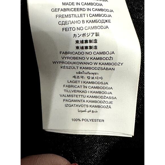 Michael Kors Crop Length Blouse Front Tie Animal Jacquard Print Black Large NWT - Picture 9 of 9